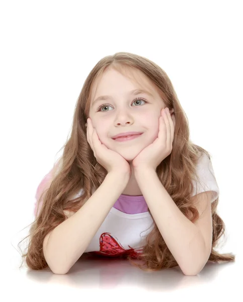 Lykkelig liten jente – stockfoto