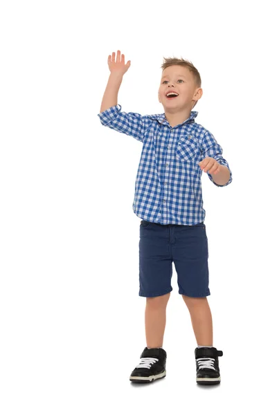 De jongen zwaaide zijn hand — Stockfoto