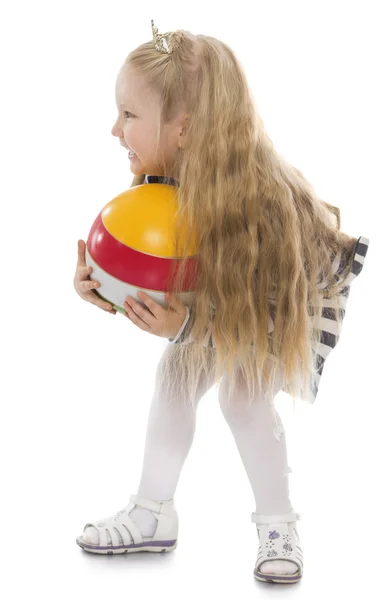 Menina com uma bola — Fotografia de Stock