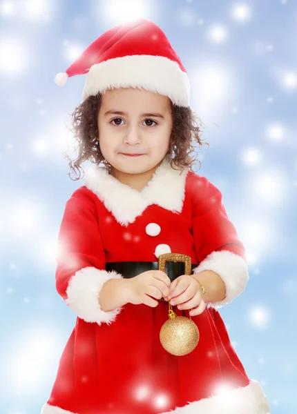 Little girl dressed as Santa Claus Royalty Free Stock Photos
