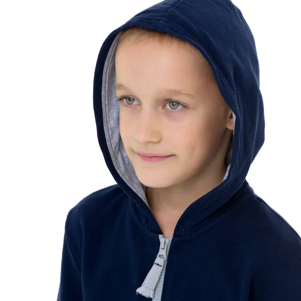 Kaméleon fiú kék meleg overálban — Stock Fotó