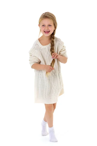 Full length portrait of lovely little girl — Stock Photo, Image