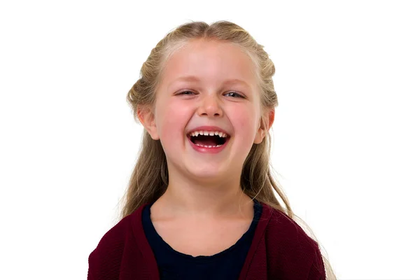 Gülen mutlu kızın portresi. — Stok fotoğraf