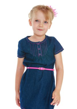 sevimli kız bir denim