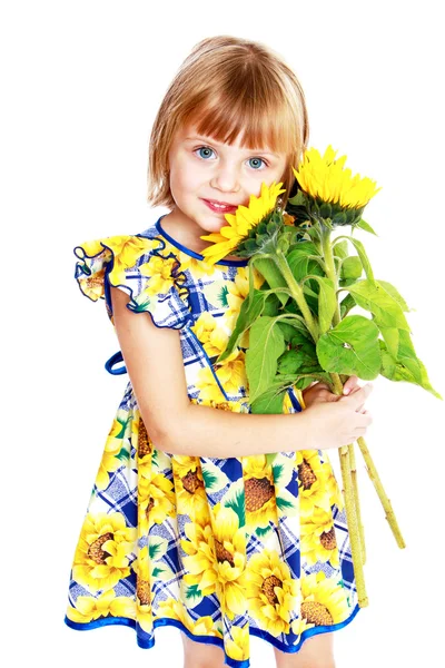 Little girl to school — Stock Photo, Image