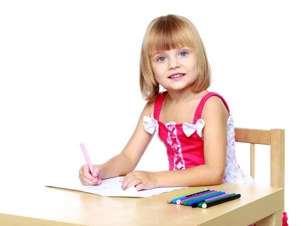 Little girl to school — Stock Photo, Image