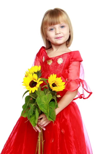 Kleines Mädchen zur Schule — Stockfoto