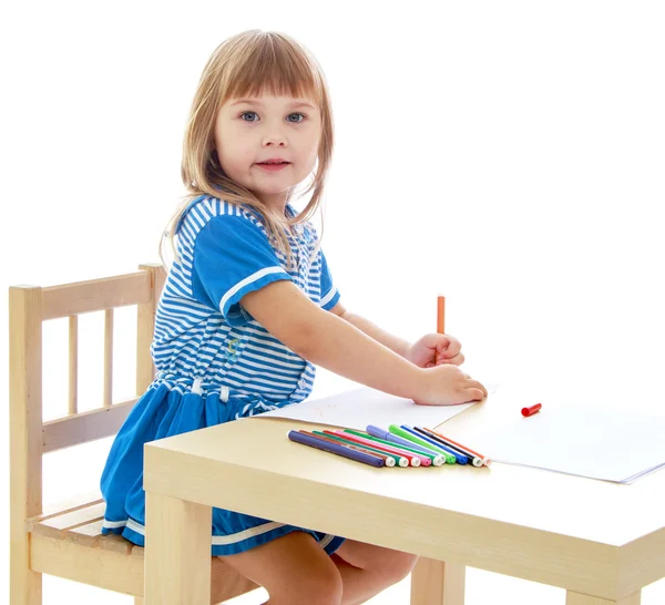 Charming little girl in a pink dress. — Stock Photo, Image