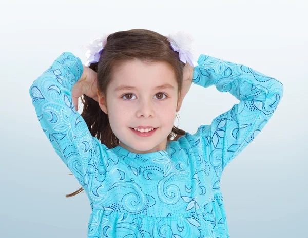 Girl with pigtails — Stock Photo, Image