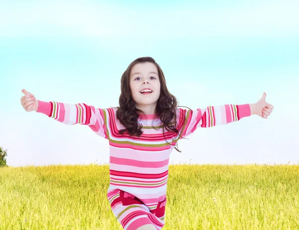 Girl with pigtails — Stock Photo, Image