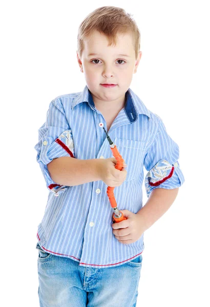 Studio portret van een kleine jongen. — Stockfoto