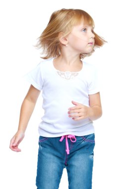 Mavi jeans, küçük kız.