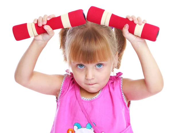 Niña en un traje rosa . — Foto de Stock