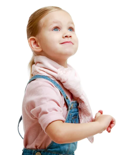 A menina olha para cima — Fotografia de Stock