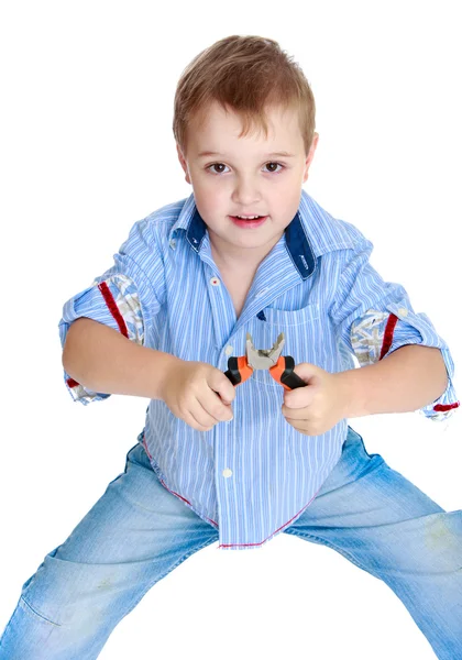 Studio portret van een kleine jongen. — Stockfoto