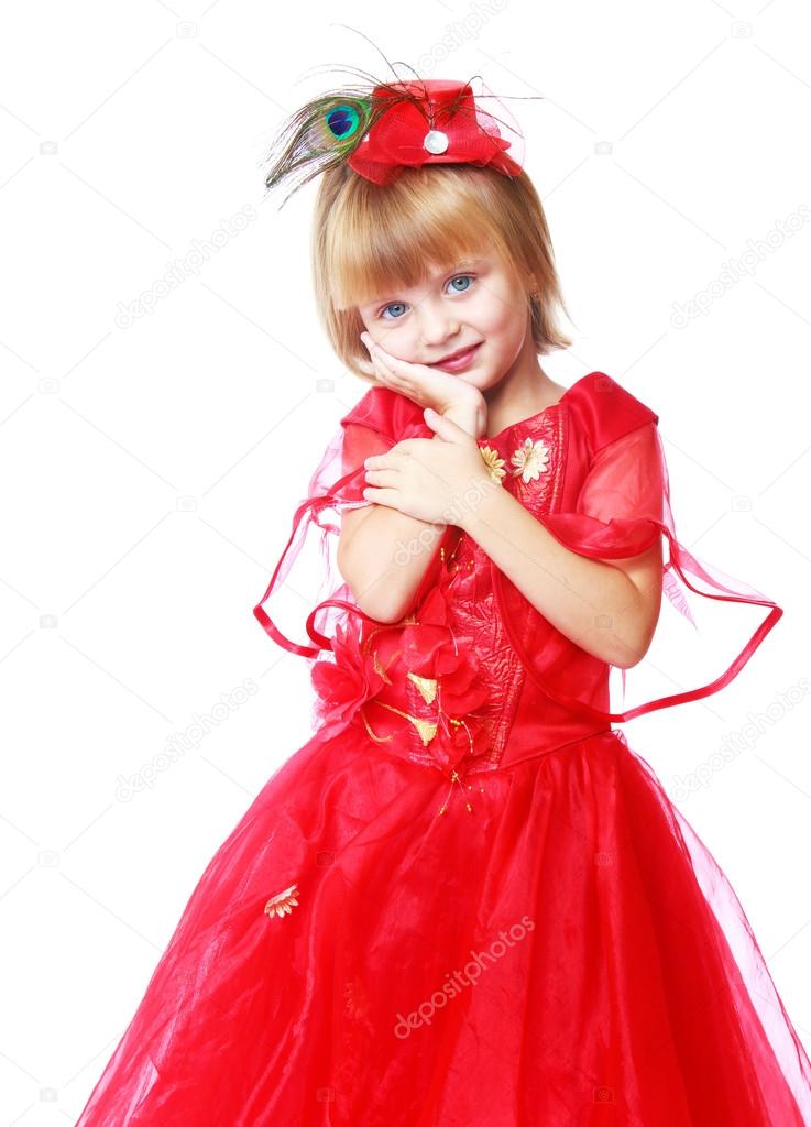 little girl red ball gowns