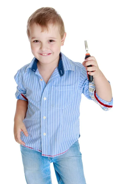 Retrato de estúdio de um menino . — Fotografia de Stock