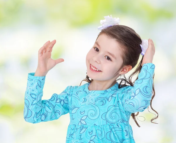 Girl with pigtails — Stock Photo, Image