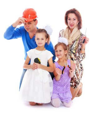 Neşeli genç pozitif resim aile.