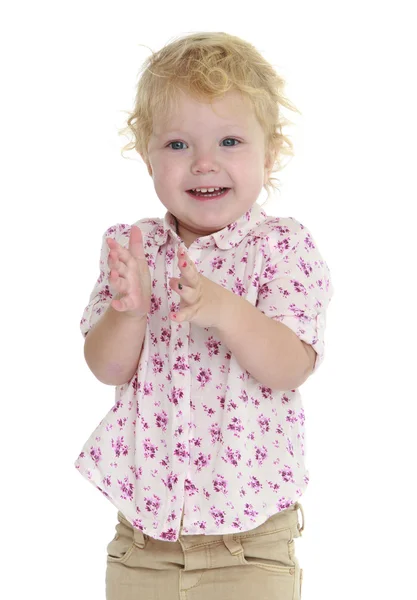 Little girl claps — Stock Photo, Image