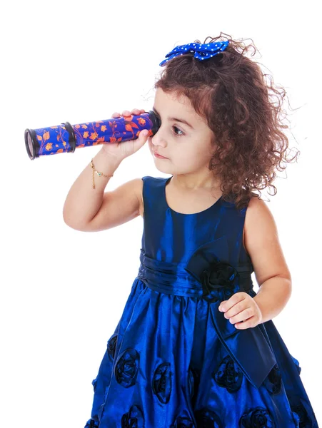 Curious little girl looking — Stock Photo, Image