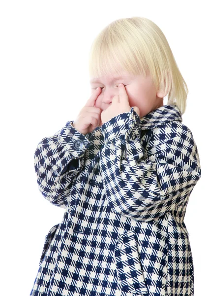 Affascinante ragazza in un cappotto a scacchi . — Foto Stock