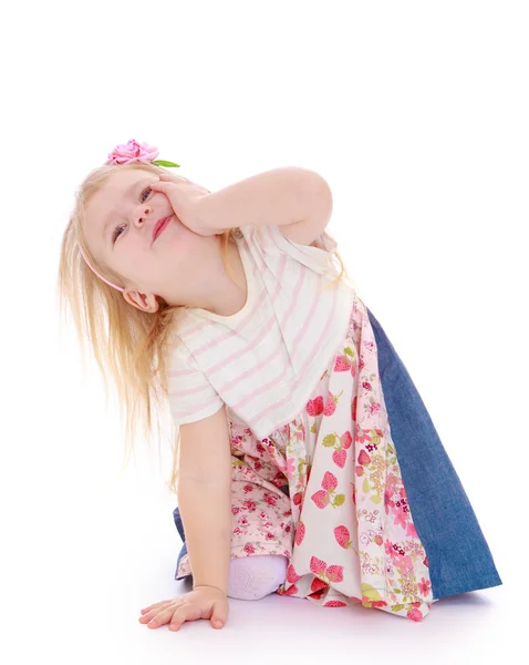 Portrait of adorable little blonde. — Stock Photo, Image