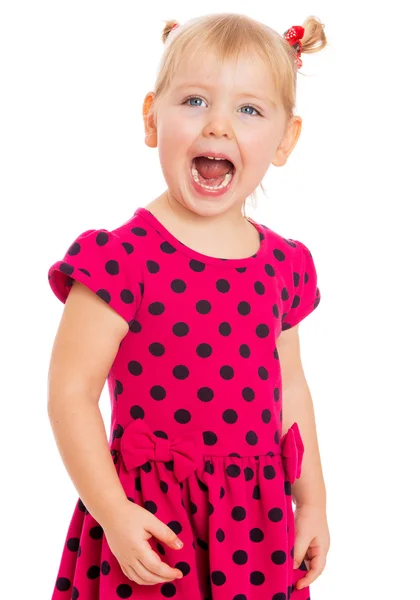 Girl with his mouth wide open — Stock Photo, Image