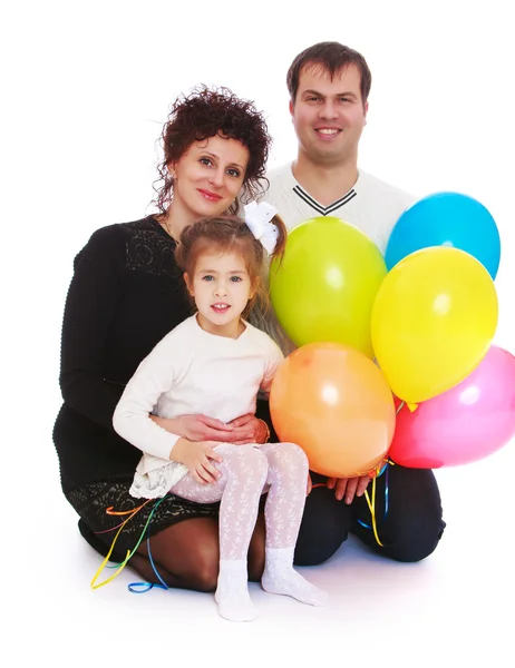 Felice giovane famiglia con figlioletta . — Foto Stock