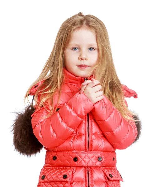 Adorabile bambina in cappotto autunnale . — Foto Stock