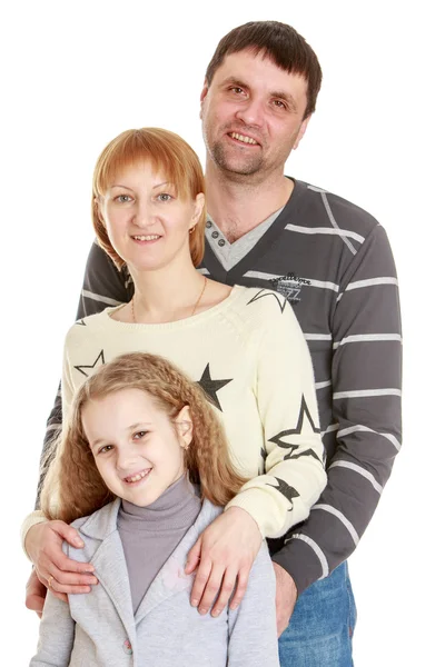 Smiling family mom dad and daughter. — Stock Photo, Image