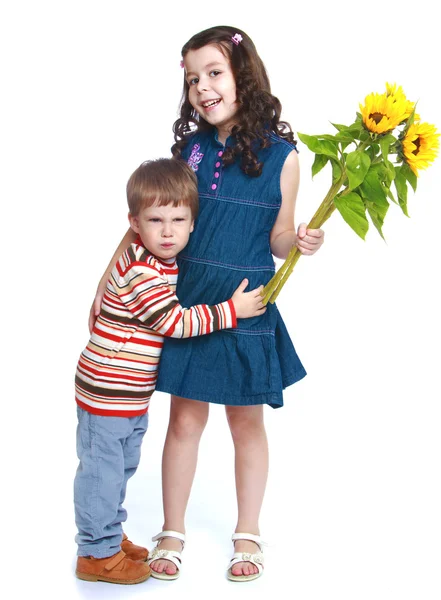 Younger brother older sister — Stock Photo, Image