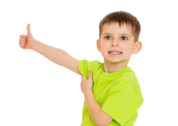 Niño pequeño mostrando el pulgar —  Fotos de Stock