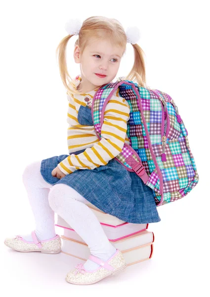 Little girl blonde school — Stock Photo, Image