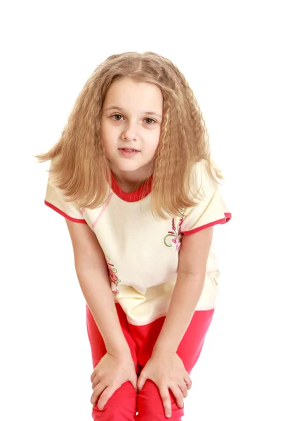 Charmantes Teenie-Mädchen mit wallenden Haaren — Stockfoto