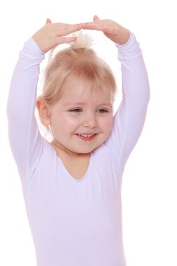 sevimli küçük jimnastikçi, yakın çekim