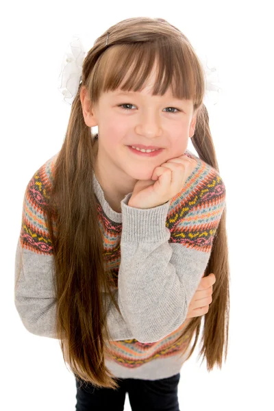 Caucasian long-haired girl — Stock Photo, Image