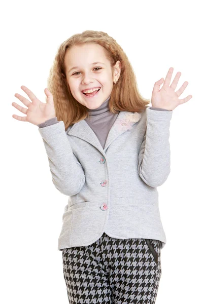 Ragazza divertente in un pantalone, primo piano — Foto Stock