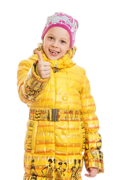 Chica en abrigo de otoño y sombrero — Foto de Stock