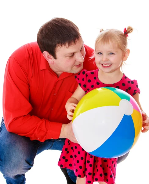 Daddy plays with his beloved daughter — Stock Photo, Image