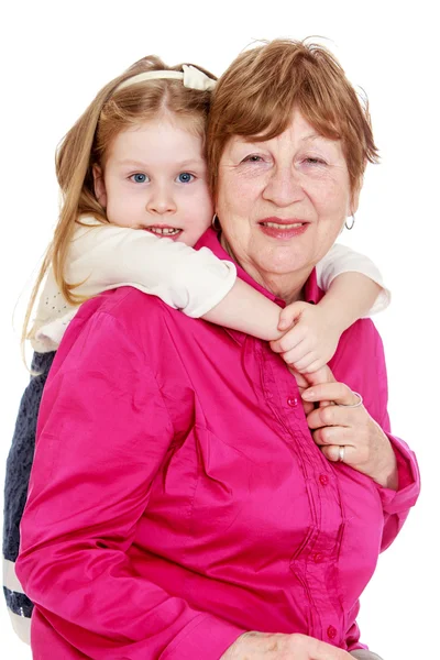 Happy grandmother with her little granddaughter — Stockfoto
