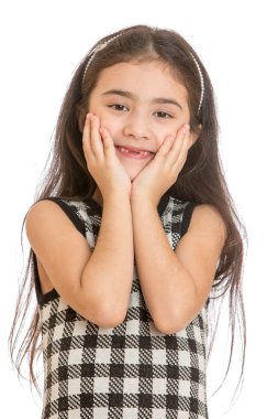 Elegant little dark-haired girl