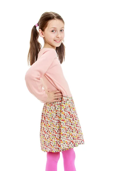 Provocative very skinny little girl — Stock Photo, Image