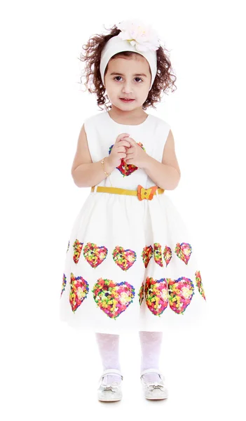 Beautiful elegant curly little girl — Stockfoto