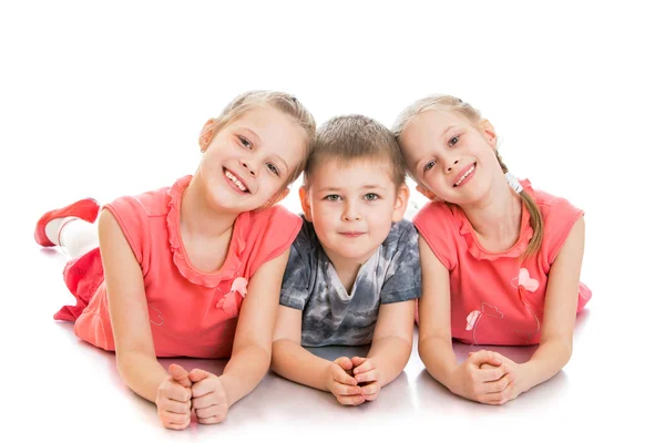 Tres niños alegres —  Fotos de Stock