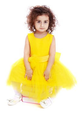 Adorable little curly-haired girl