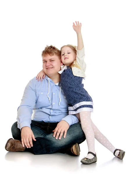 Older brother and younger sister working in the Studio — Stockfoto