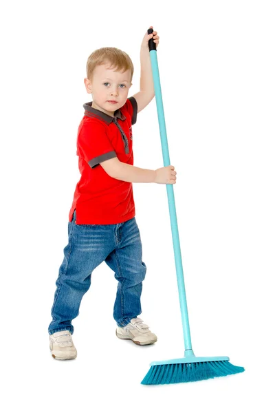 Very industrious little boy — Stock Photo, Image