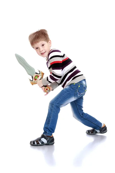 The boy with the sword — Stock Photo, Image