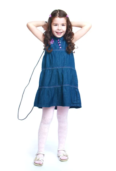 Girl with skipping rope — Stock Photo, Image